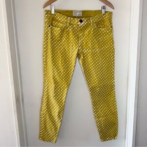 Current/Elliott Stiletto 80’s Style Skinny Jeans Lemongrass Polka Dot Women’s 30